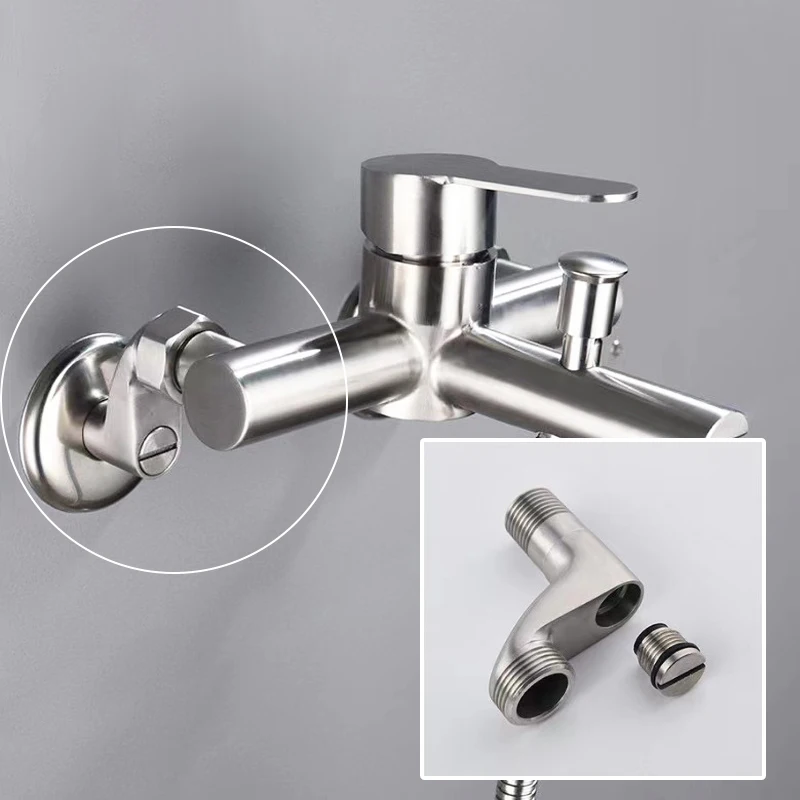 Adjustable Shower Valve Adapter Set Stainless Steel Wall Mounted Faucet Extension