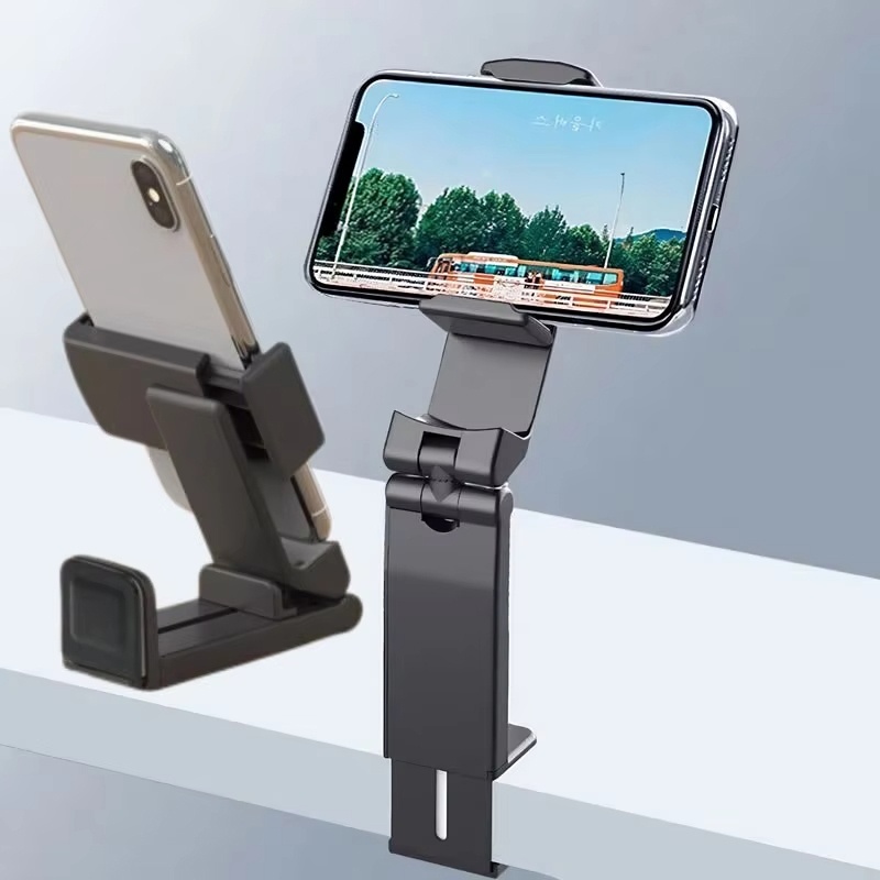 Foldable Hands-Free Airplane Phone Holder Travel Train Seat Cupboard Bar Cellphone Stand