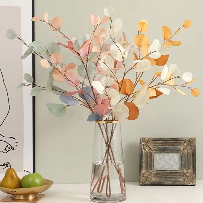 Artificial Eucalyptus Stems Long Faux Greenery Leaves Decor for Vase and Wall Styling