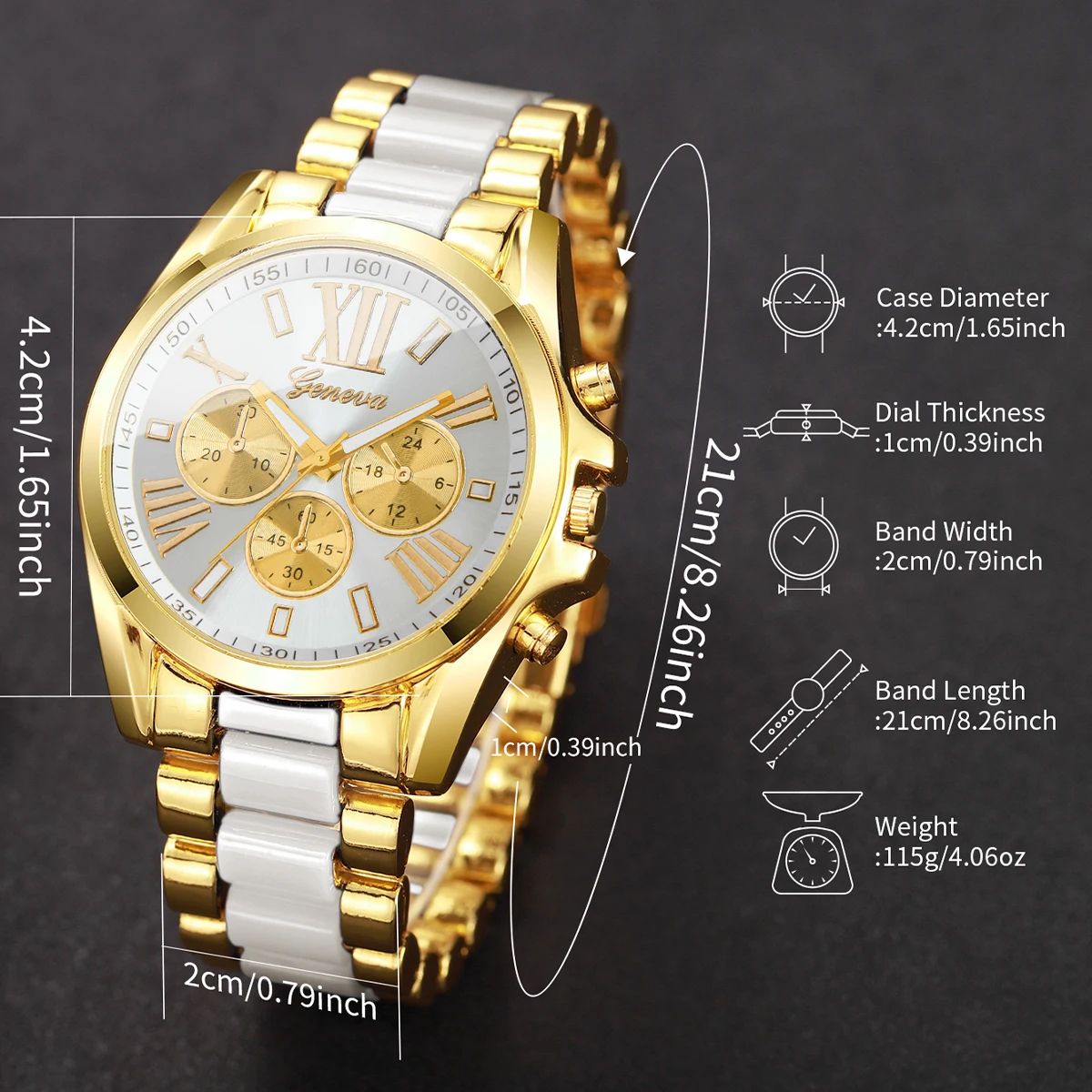 Luxury Roma Dial Men's Quartz Watch – 1.65in Business Stainless Style Wristwatch
