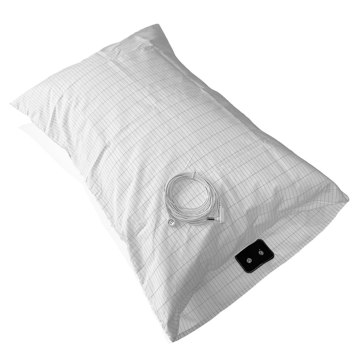 Earthed Silver Fiber Pillowcase with Earthing Cord, Organic Cotton Grounding EMF Protection Kit for Better Sleep