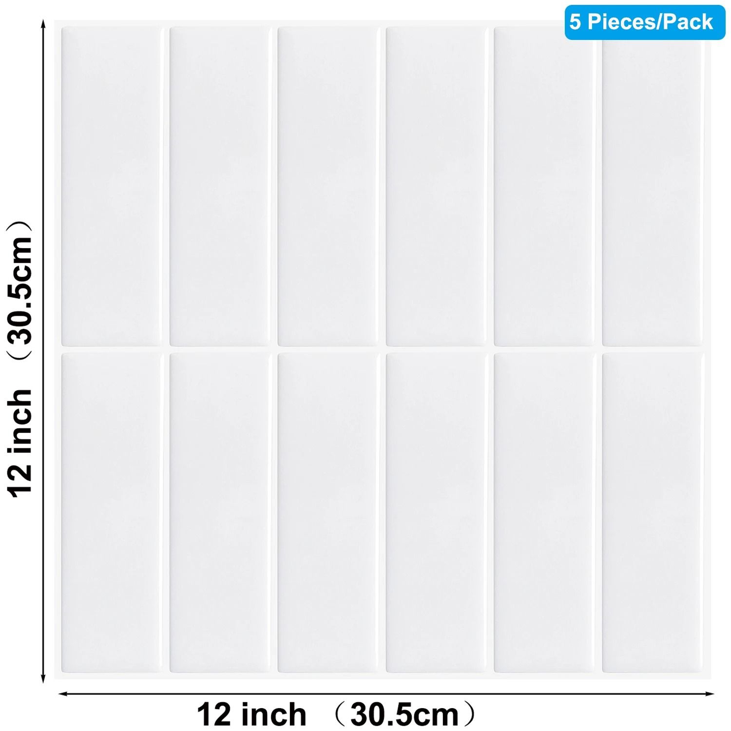 3D Waterproof Peel and Stick Kitchen Wall Tiles (12x12in, 5–10PCS Set)