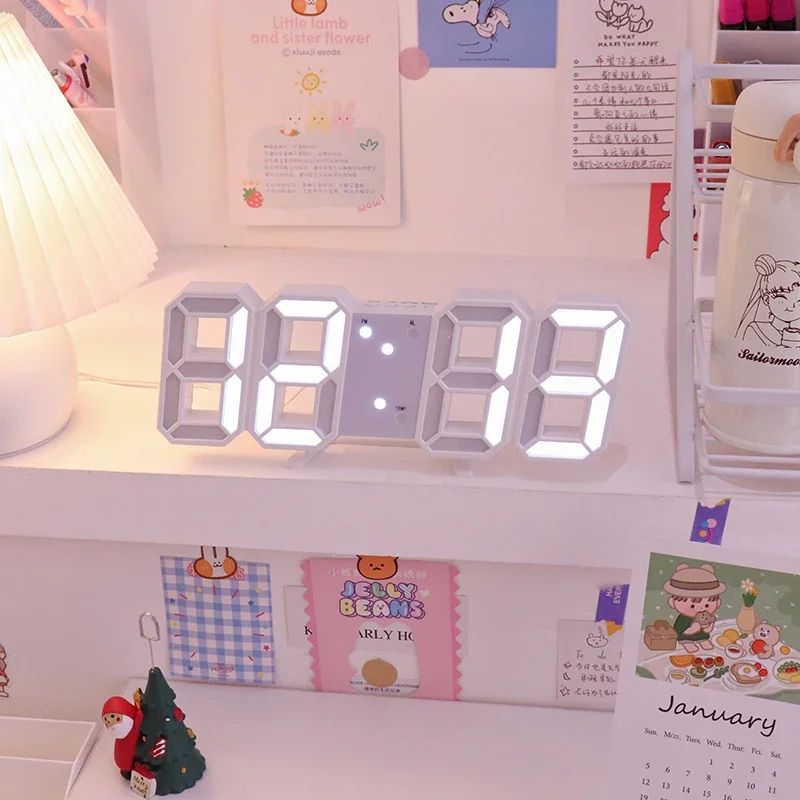 3D LED Digital Wall Clock Alarm Clock