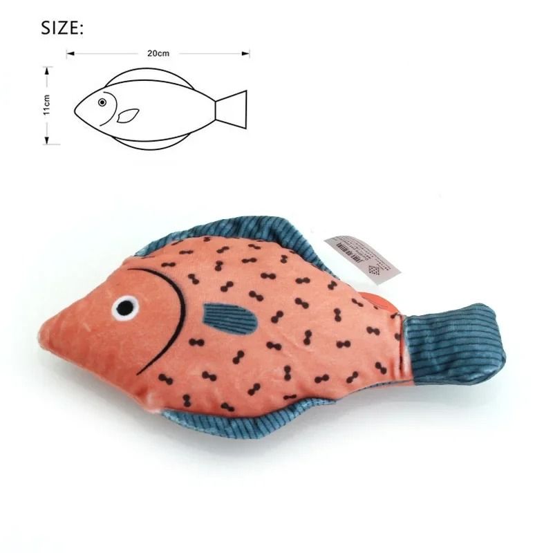 3D Simulation Catnip Interactive Plush Fish Toy