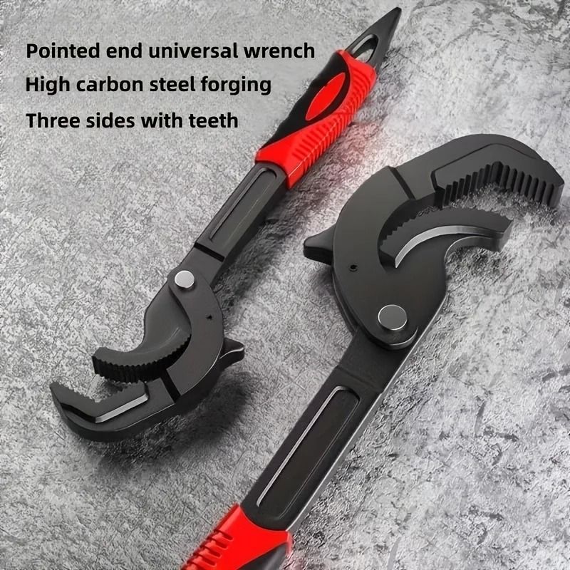 Adjustable Jaw Wrench Set Multi Functional Quick Open Pipe Wrench for Car Bike Plumbing Repairs