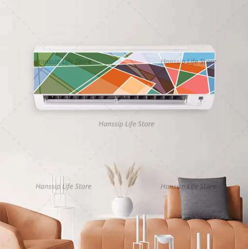 3D Geometric Air Conditioner Panel Sticker Abstract Illusion Wall Decal