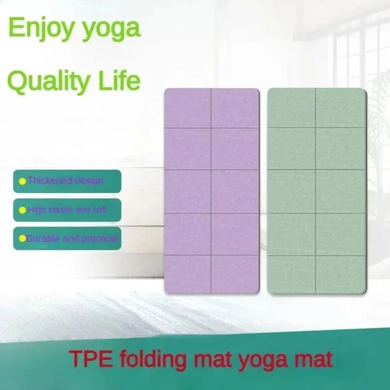 Foldable Eco Friendly TPE Yoga Mat Lightweight Travel Exercise Mat