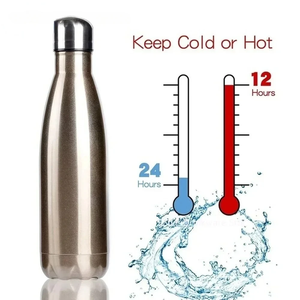 Double Wall Stainless Steel Water Bottle, Insulated Thermos, Keep Hot and Cold, Vacuum Flask, Sport Bottle