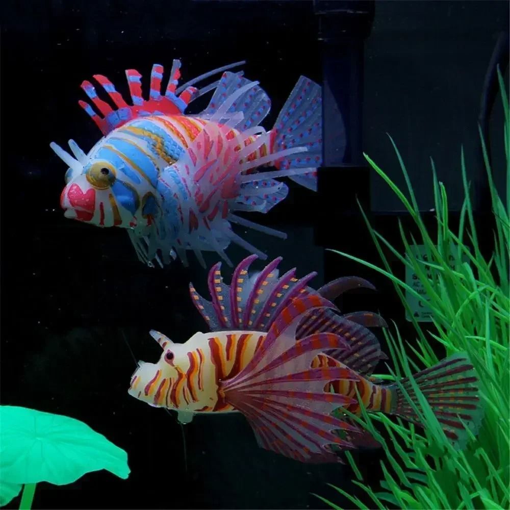 Simulated Colored Lionfish Floating Ornament and High-Performance Aquarium Tank Landscape Decoration