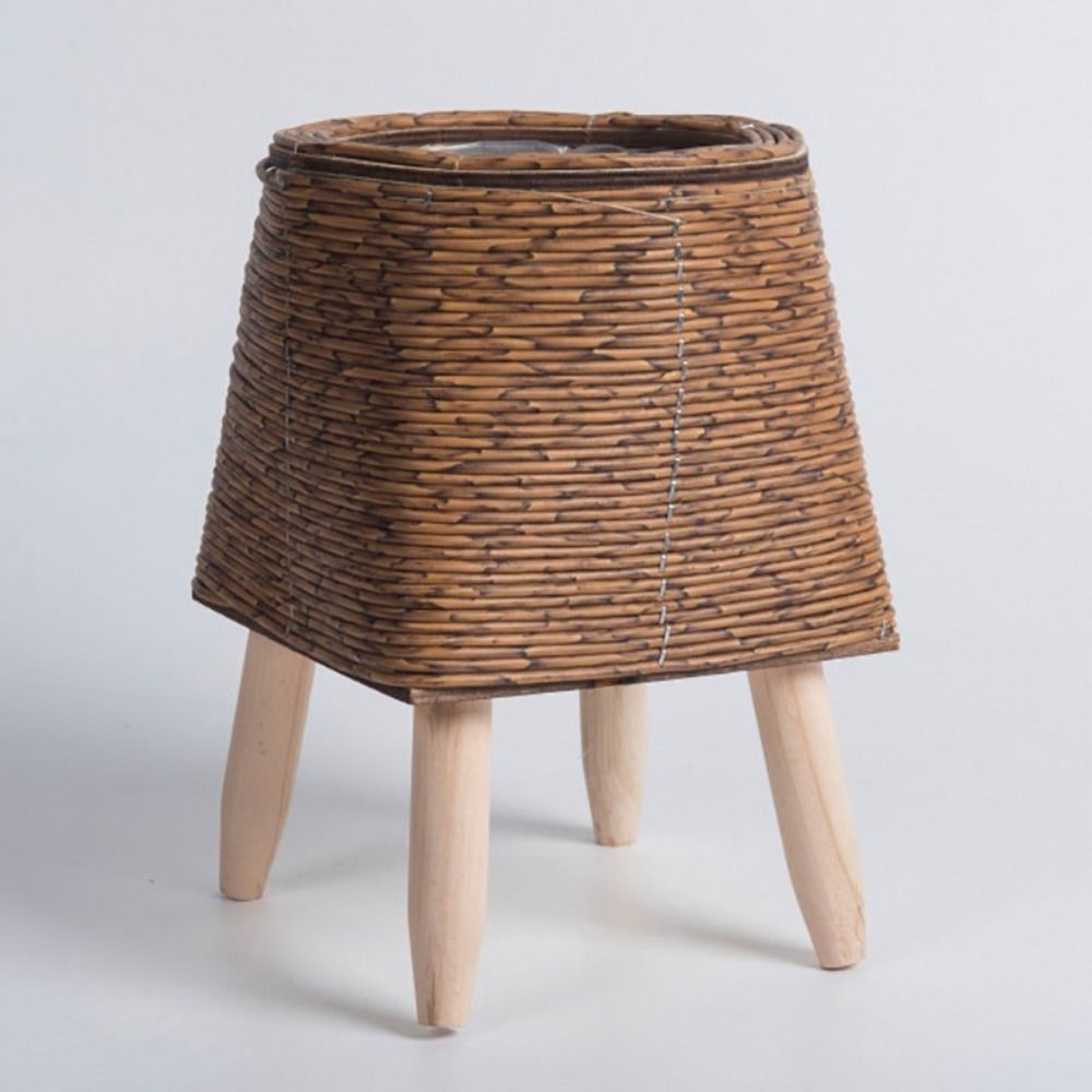 Fashion Rattan Woven Flower Pot, Creative Flower Planters, Durable Hand Wove Plant Stand, With Removable Legs