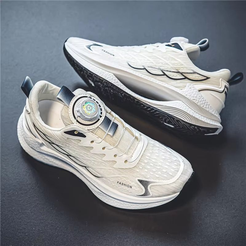 Mesh Rotating-Buckle Sports Shoes – Men's Summer Breathable Running & Casual Outdoors Sneaker