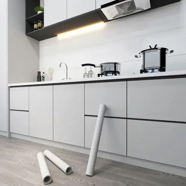 Kitchen Oil-Proof Wallpaper | Waterproof Self-Adhesive Cabinet Renovation