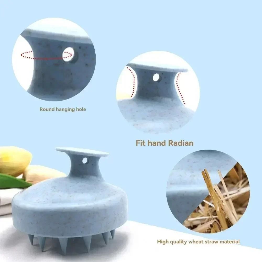 Eco-Friendly Silicone Scalp Massager | Wheat Straw Hair Wash Brush