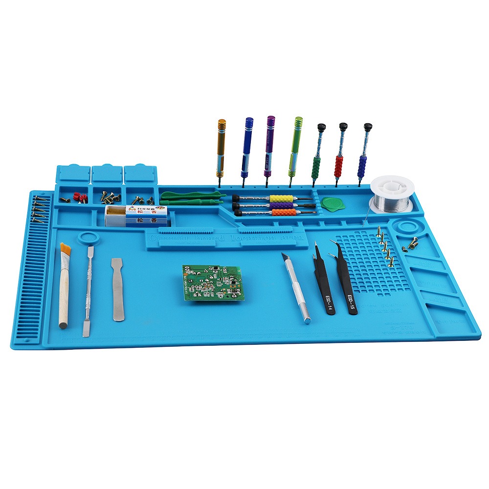 Heat Resistant Soldering Station Mat Silicone Anti Static Magnetic Mat for Electronics & Gadget Repairs