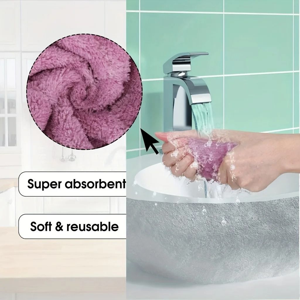 Microfiber Dish Cloths Double Sided Cleaning Rags Multi Purpose Kitchen Dishwashing Towels 10 pcs