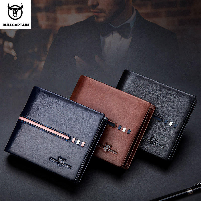 Leather Wallet Men RFID Secure, Multi Function Business Purse, Designer Card Holder, Slim Genuine Leather