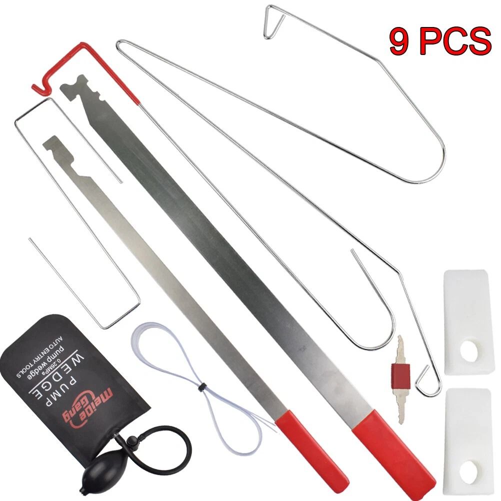Universal Car Lockout Kit with Air Wedge Pump and Long Reach Tool Set