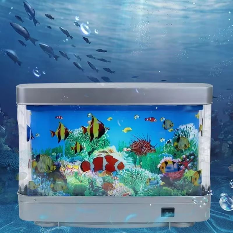 USB Dynamic Aquarium LED Light Desktop Fish Tank Decor Lamp