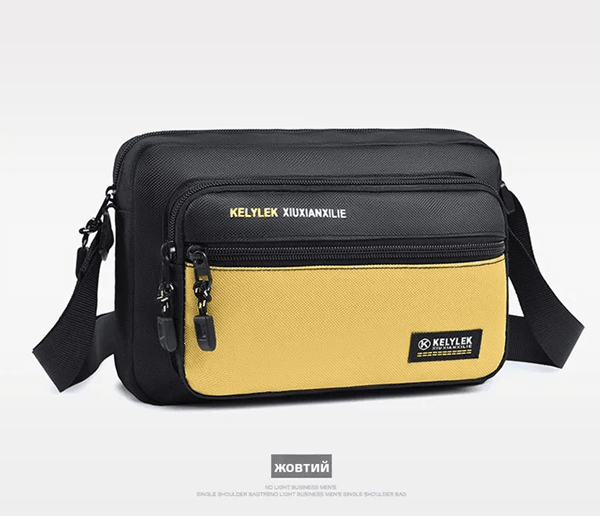 Mens Crossbody Bag Multi Layer Casual Shoulder Bag with Soft Handle