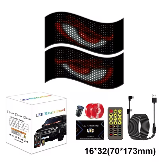 LED Matrix Car Windshield Display with App Control Flexible LED Car Display Panel