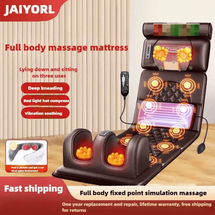 Electric Full Body Massage Mattress with Heating and Vibration Cushion