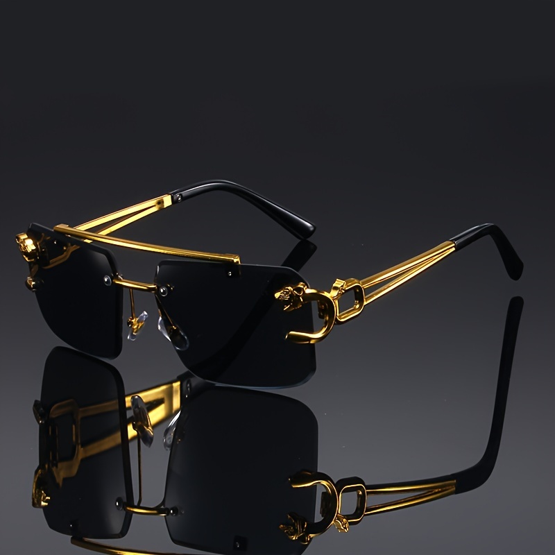 Golden Edge Frameless Sunglasses Anti Glare UV Protection Unisex Shades