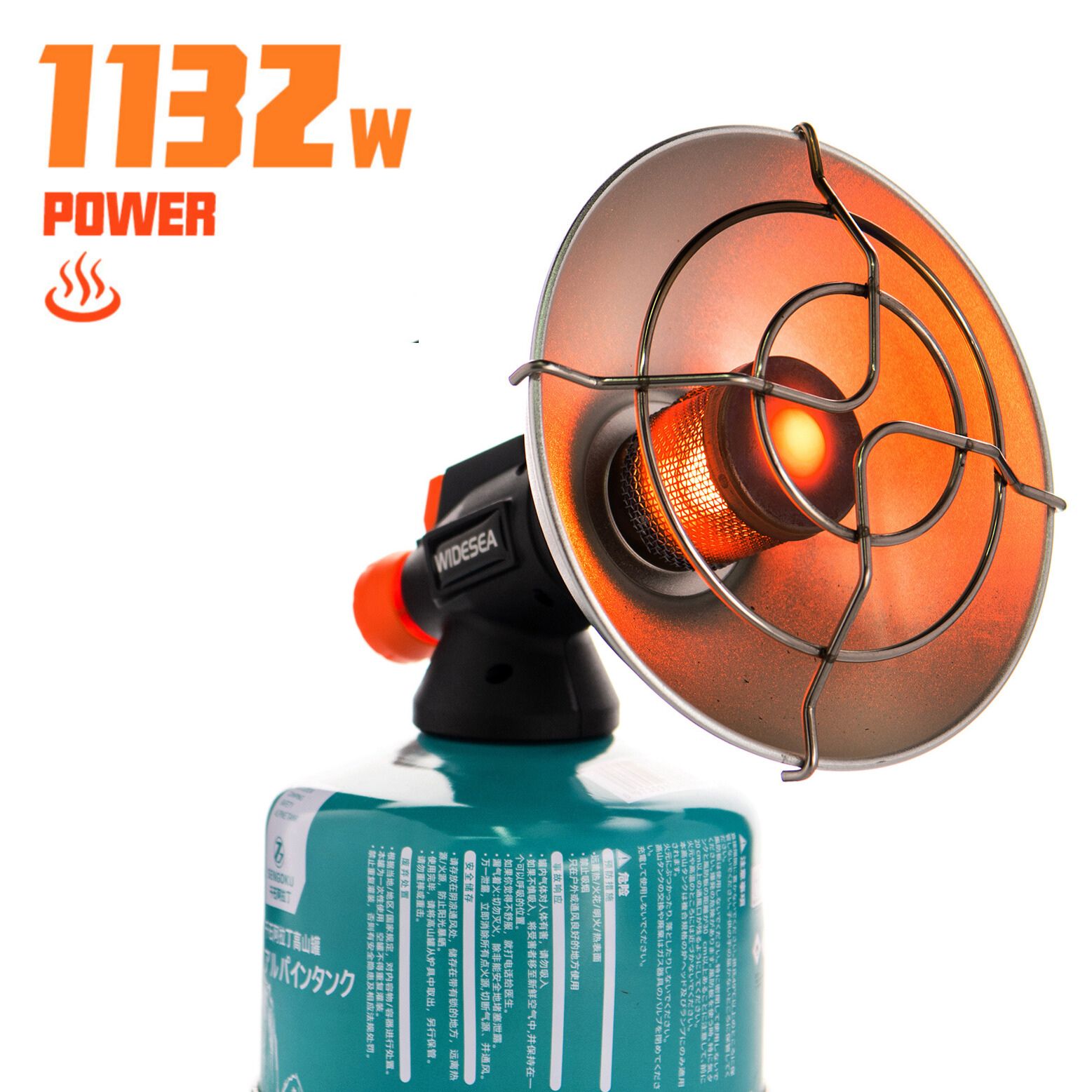 Portable Camping Heater Stove Stainless Steel Outdoor Gas Heater for Winter Hiking Survival