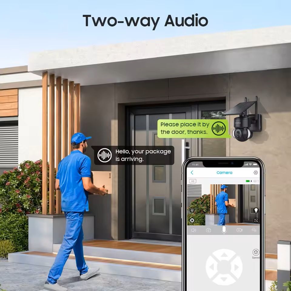 Outdoor Solar Powered Security Camera with Night Vision and Storage Options