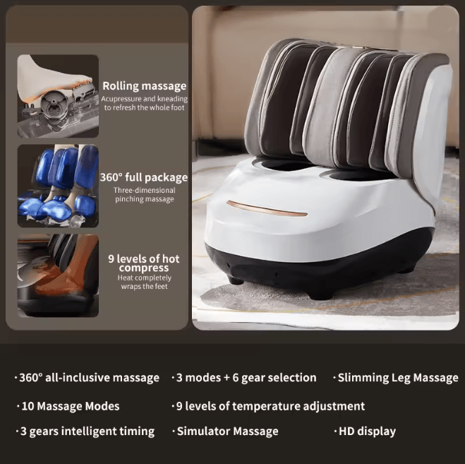 Electric Calf and Foot Shiatsu Massager with Air Compression Deep Kneading Relief