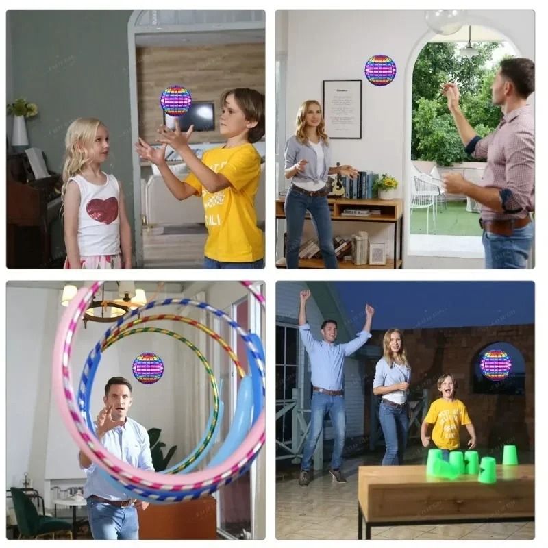 Flying Ball Childrens LED Cosmic Globe 360° Rotating Suspension Toy