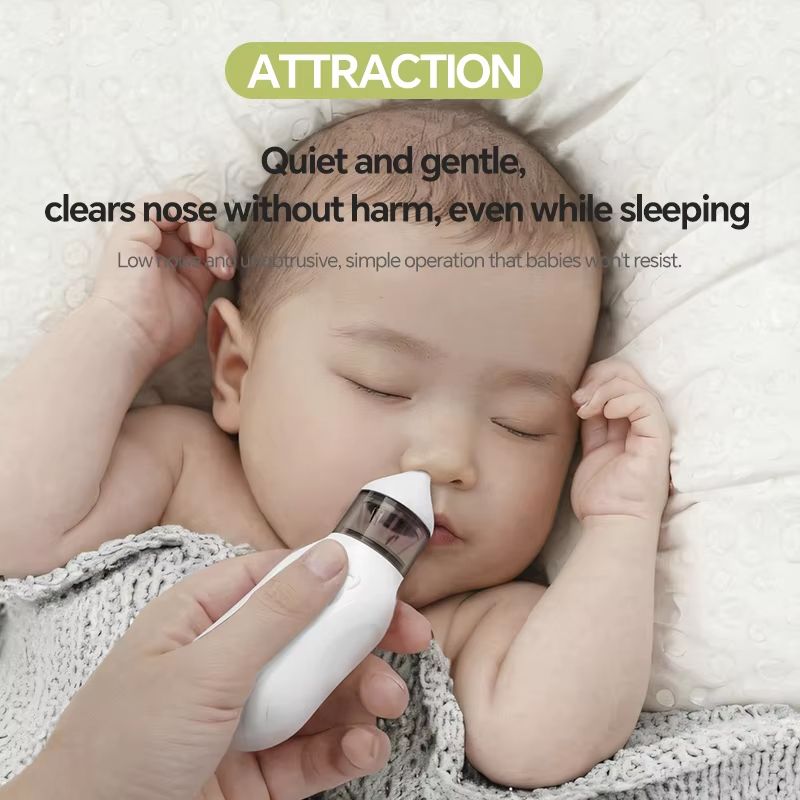 Rechargeable Electric Baby Nasal Aspirator with 9 Adjustable Suction Levels and Dual Silicone Tips