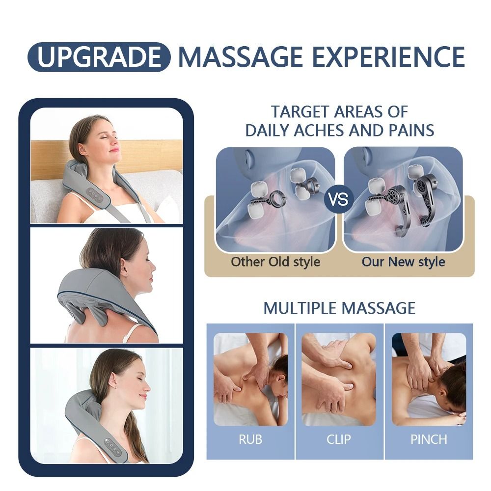 Neck and Shoulder Massager Wireless Back Kneading Massage Shawl