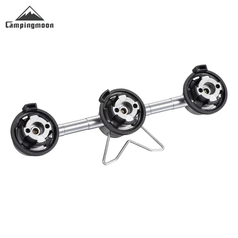 Outdoor Camping Alloy Three-to-One Gas Tank Stove Adapter Triple Gas Tank Adapter for Multi-Stove Convenience