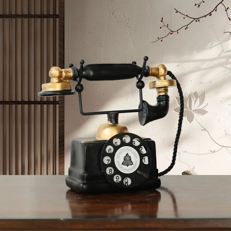 Vintage Retro Telephone Decor Antique Style Home Accent Ornament