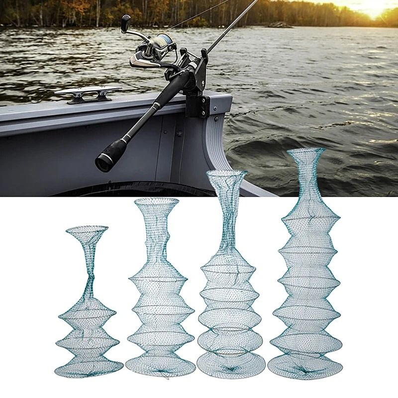 Collapsible Nylon Fishing Net Bag Shrimp and Fish Cage