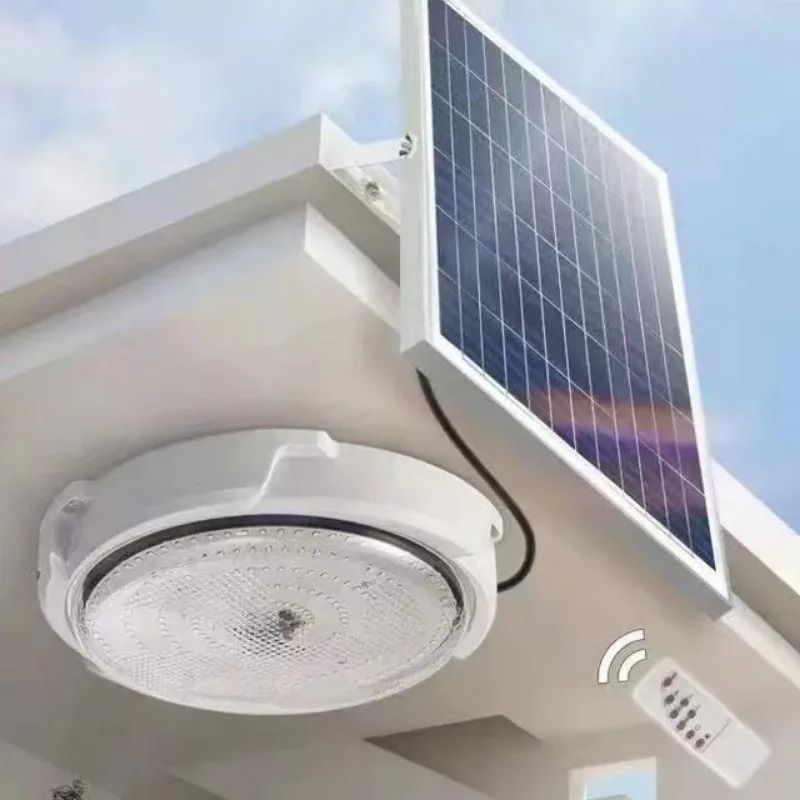 Solar Powered Ceiling Light with Remote Control for Indoor Outdoor Use