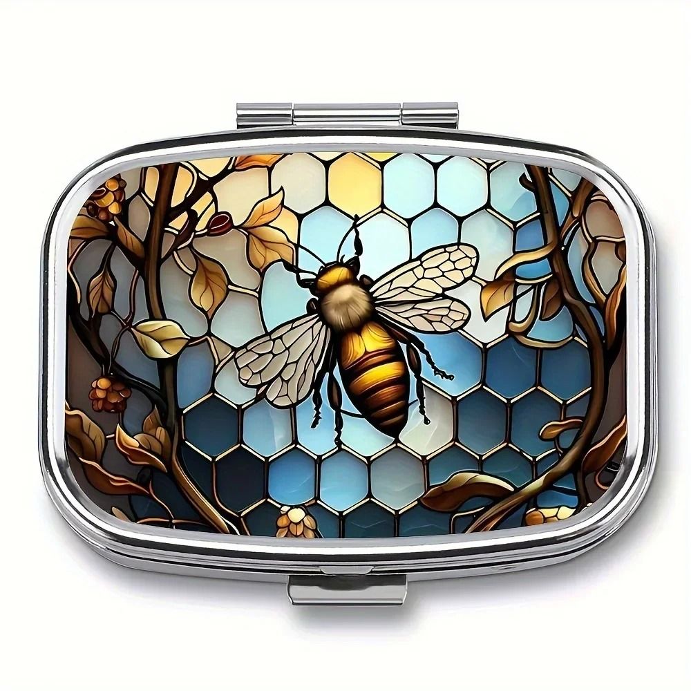 Compact Metal Travel Pill Organizer and Jewelry Storage Case