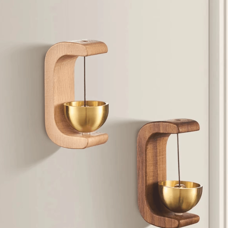 Japanese Wooden Wind Chime Doorbell – Zen-Inspired Hanging Entrance Bell Decor