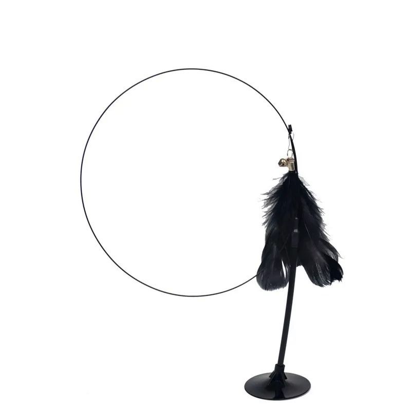 Cat Teaser Wand With Bell Feather And Suction Cup Long Interactive Stick