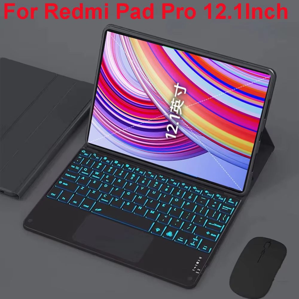 Xiaomi Redmi Pad Pro 12.1 Inch Case with Keyboard – Slim Protective Cover with Detachable Wireless Keyboard & Stand