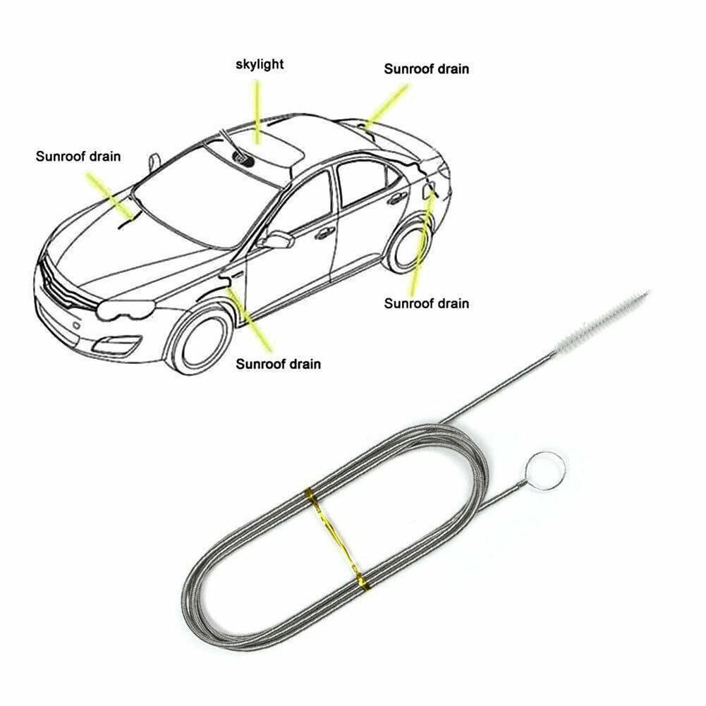 Car Drain Dredge Scrub Brush Auto Sunroof Long Hoses Cleaning Tool