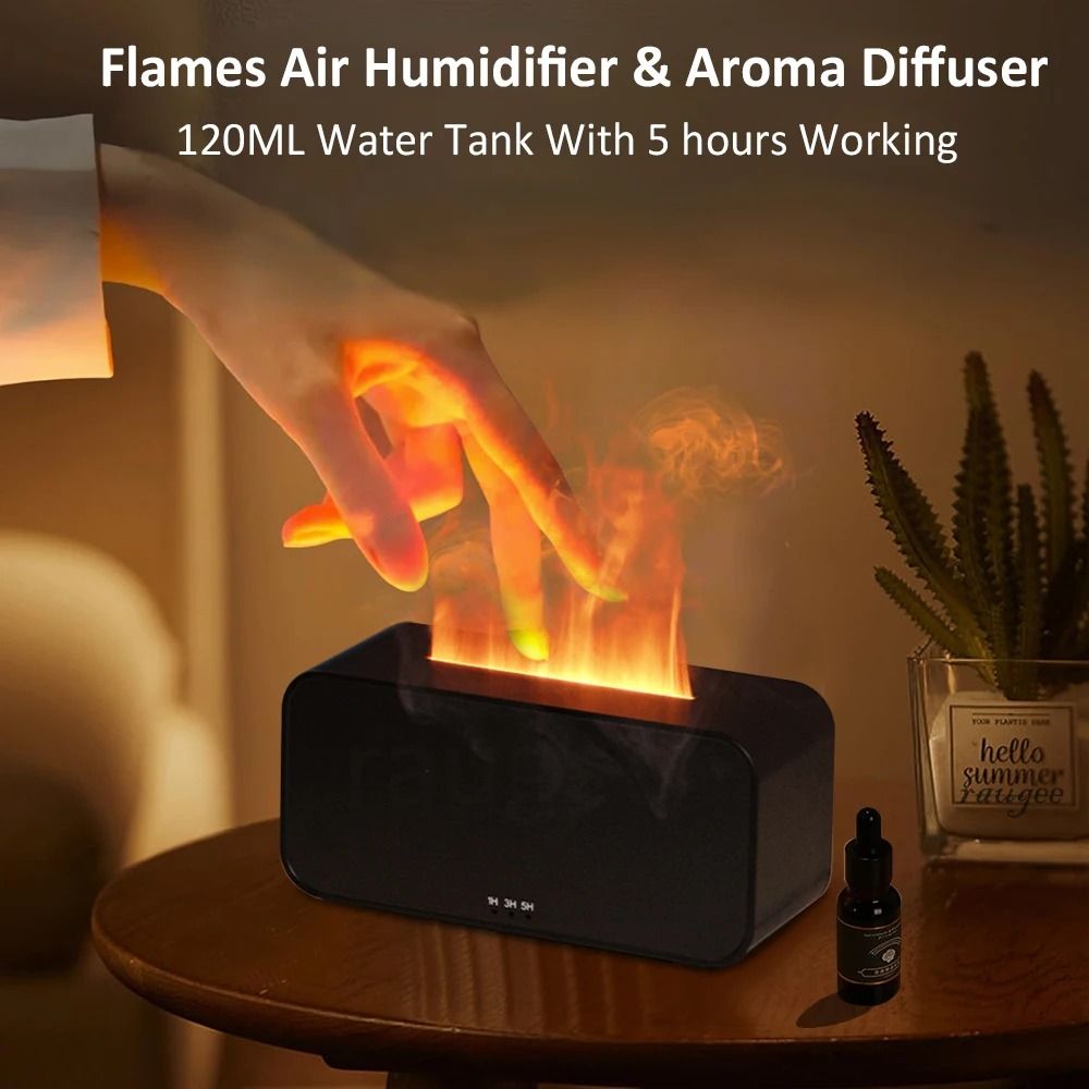 Air Aroma Humidifier Diffuser with Mini Flame LED Light