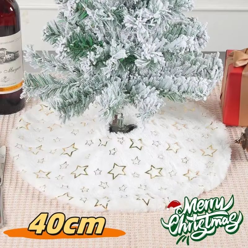 Red Snowflake Mini Christmas Tree Skirt - Tabletop Christmas Tree Mat