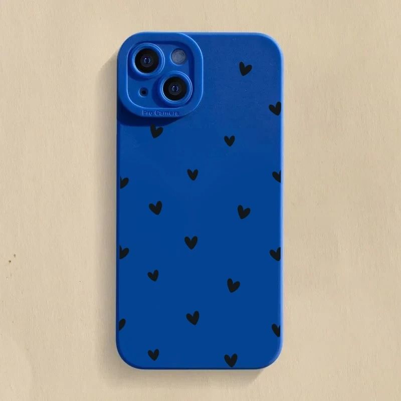 Black Love Heart Shockproof Silicone Phone Case