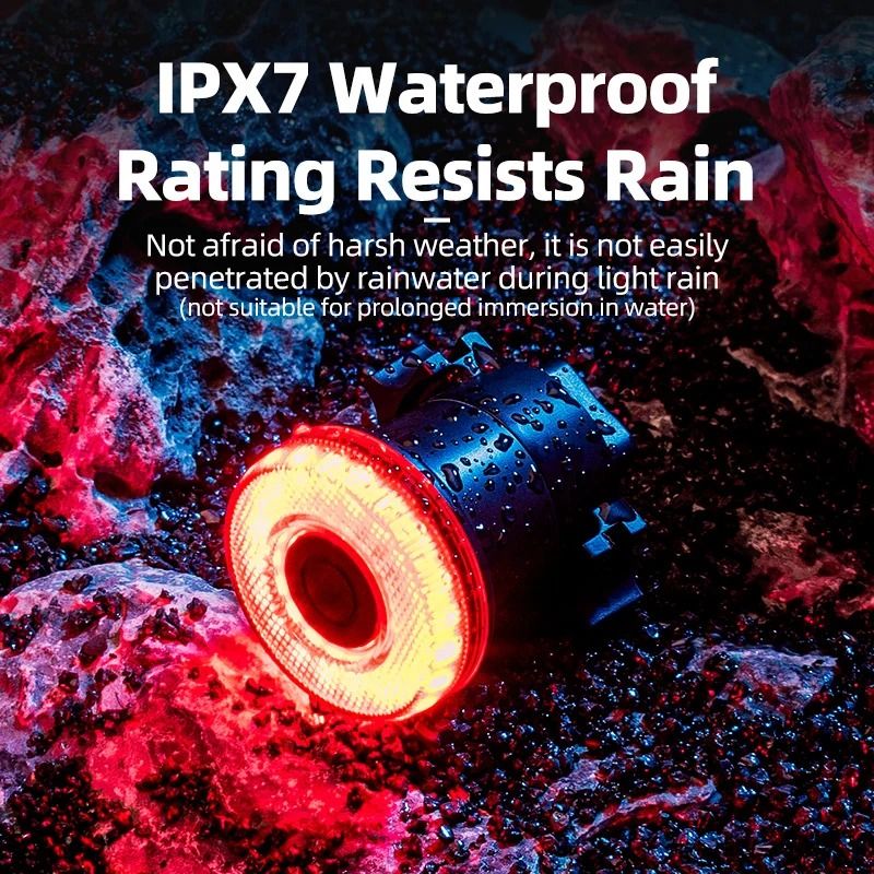 Smart Bike Tail Light Waterproof USB Rechargeable Rear Bicycle Light