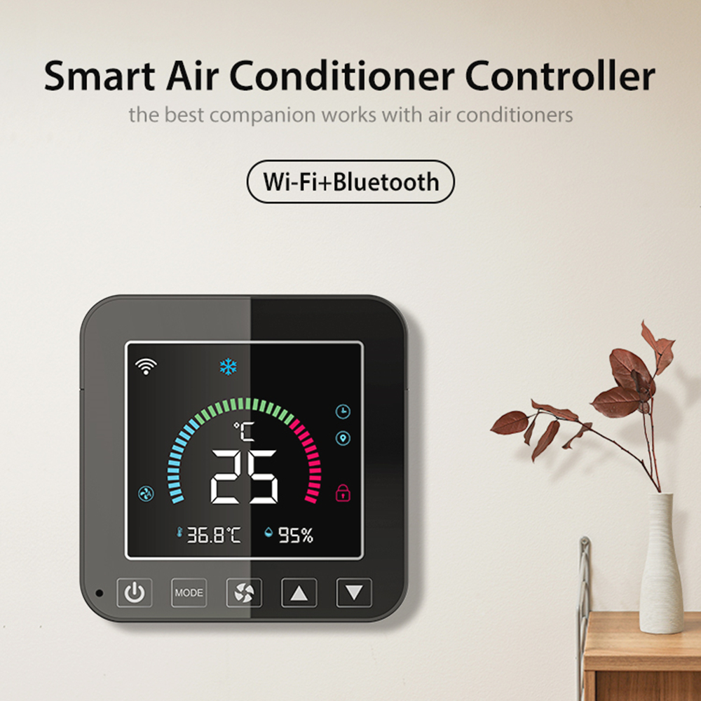 Smart WiFi Thermostat IR Remote Controller for AC with Temperature Humidity Monitor & Voice Control