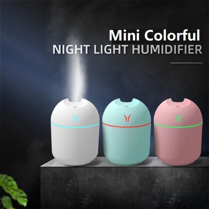 250ml USB Mini Air Humidifier – Ultrasonic Essential Oil Diffuser with LED Light