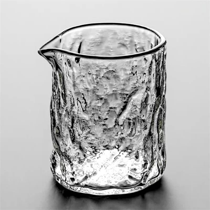 Transparent Uneven Hammer Pattern Glass Fair Cup
