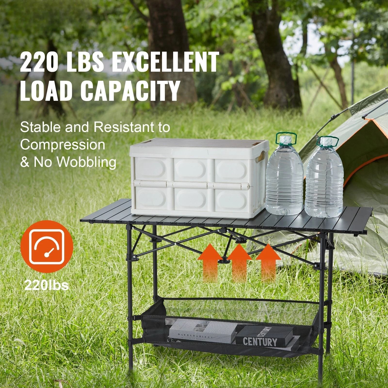 Portable Folding Camping Table with Storage for Outdoor Adventures