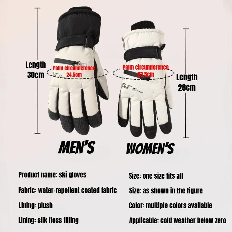 Winter Cycling & Ski Gloves – Waterproof Thermal Protection with Touchscreen Pocket